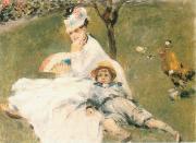 Camille Monet and Her son Jean in the Garden at Arenteuil Auguste renoir